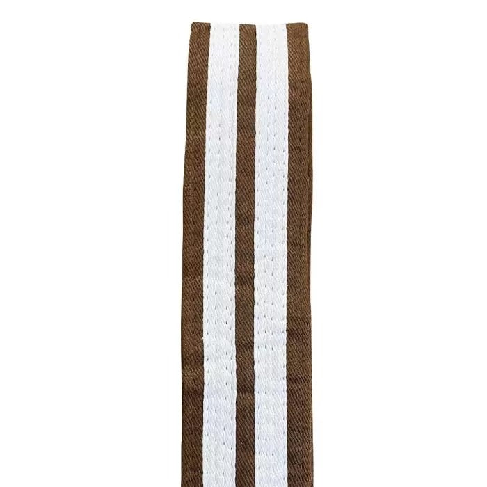 Cimac Two White Stripe Brown Karate Belt 1st Kyu