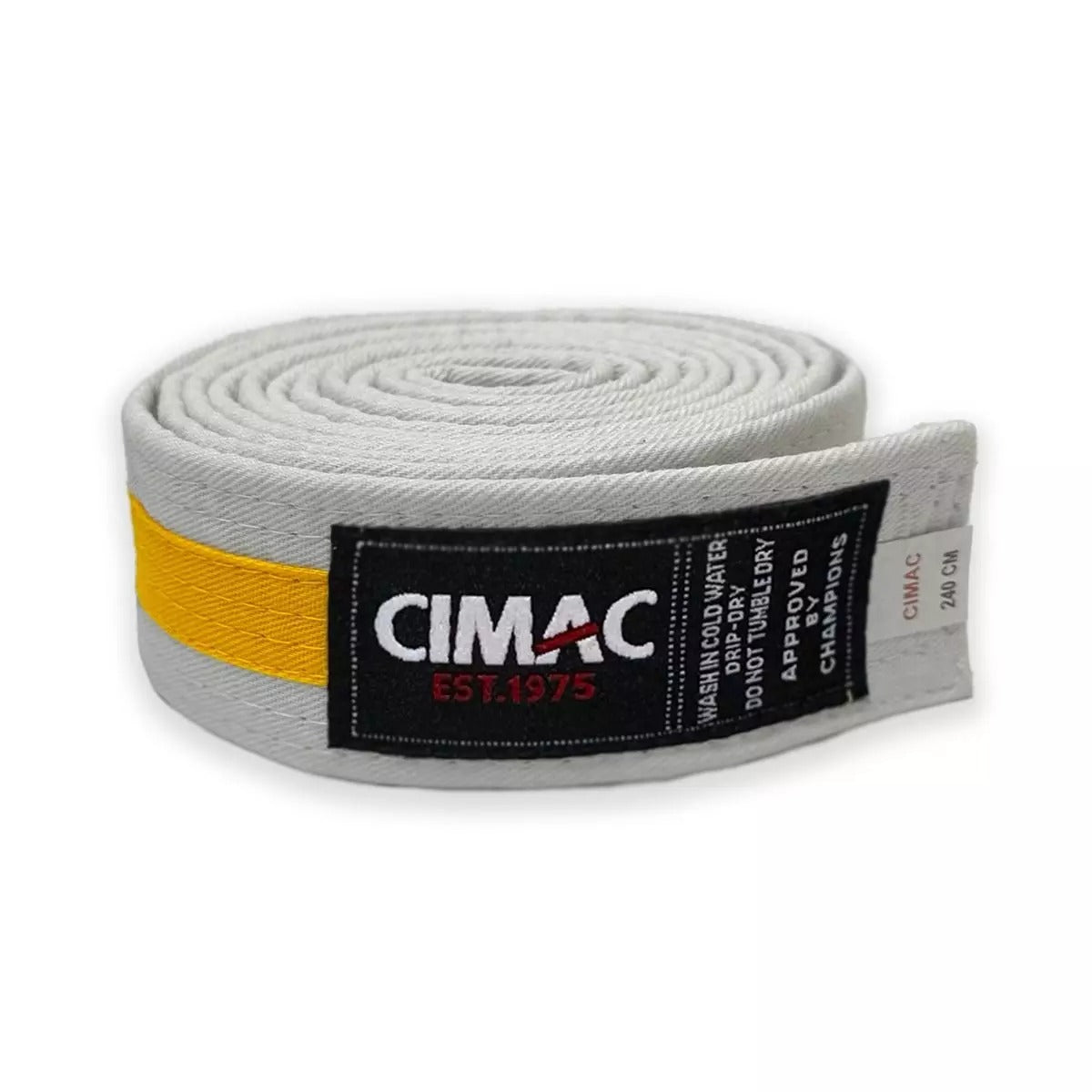 Cimac Colour Striped White Karate Belt Martial Arts