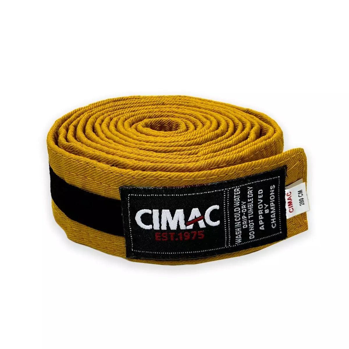 Cimac Color Karate Belt With Black Stripe - 240cm & 280cm Lengths For Martial Arts & Taekwondo