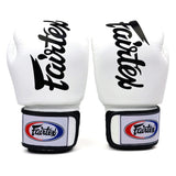 Fairtex BGV19 Deluxe Tight Fit Leather Boxing Gloves Muay Thai  Black / White